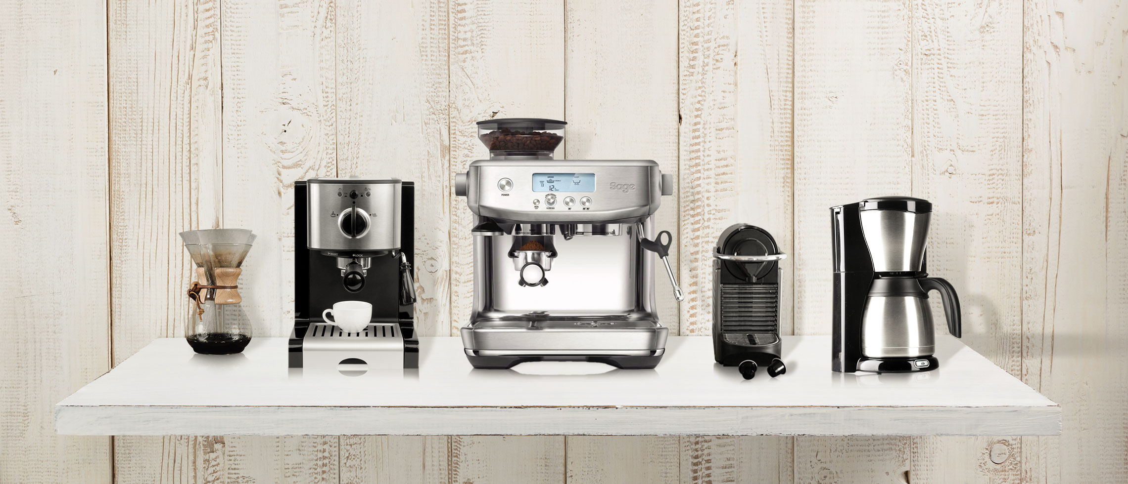 پنج دستگاه دم آوری قهوه که کاربردهای مختلفی دارند.